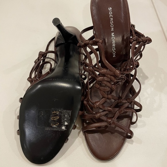 Sigerson Morrison Brown Caged Heels - Picture 6 of 7